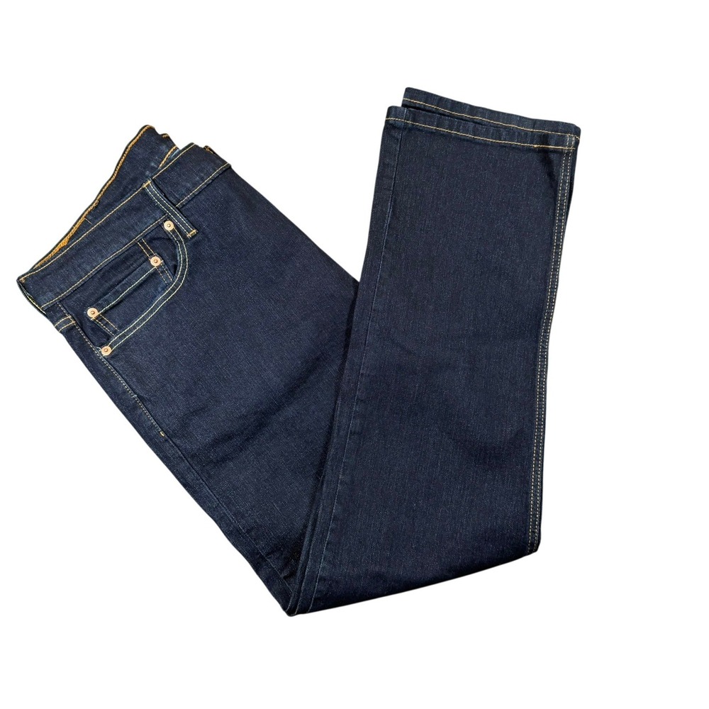 Levi's 513 Mens 38x30 Dark Indigo Slim Straight Denim Jeans Casual Wear